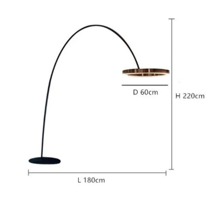 Floor Lamp - Italian Arc Gold Black LED Fishing Ring Light SW-36210829 - SWEET-LIGHTS