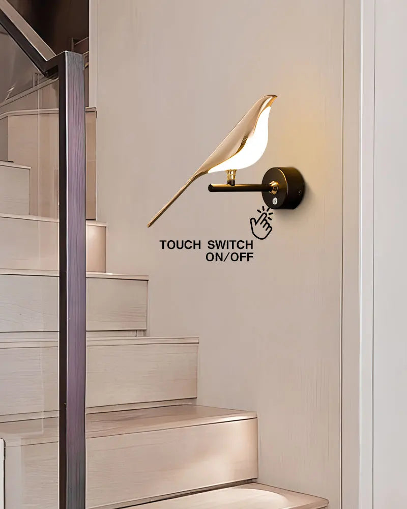 Wall Light - Creative Bird 360° Rotatable LED Wall Lamp Golden Touch Switch SW-36210457 - SWEET-LIGHTS