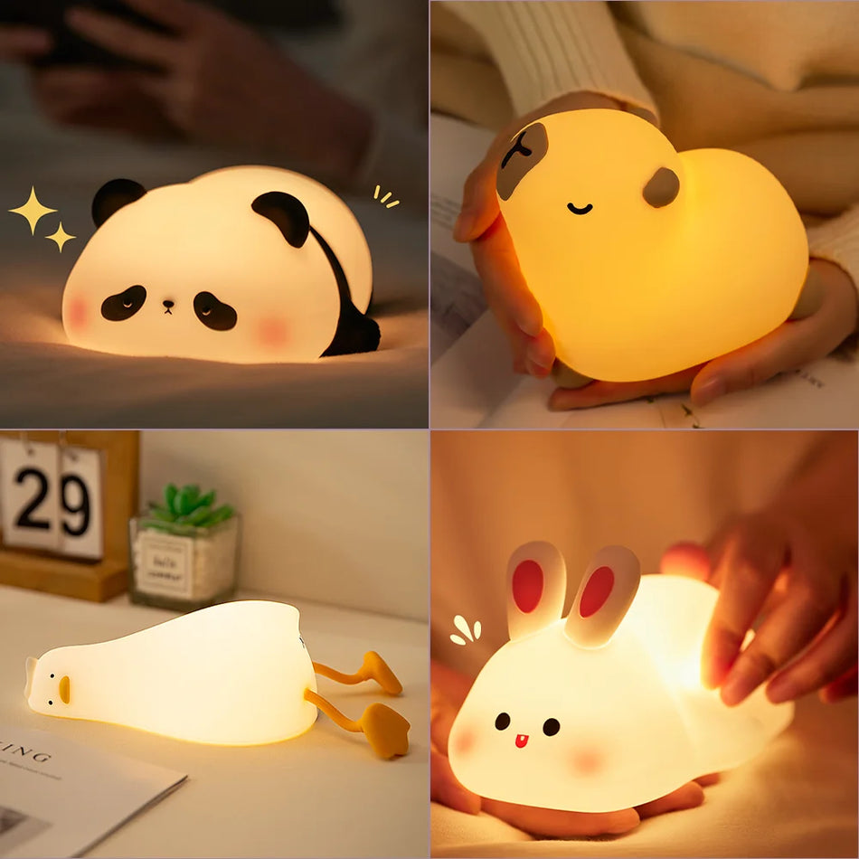 Children Lighting - Night Light Panda Capybara Axolotl Lamp USB Rechargeable Kids Room Decor SW-36210234 - SWEET-LIGHTS