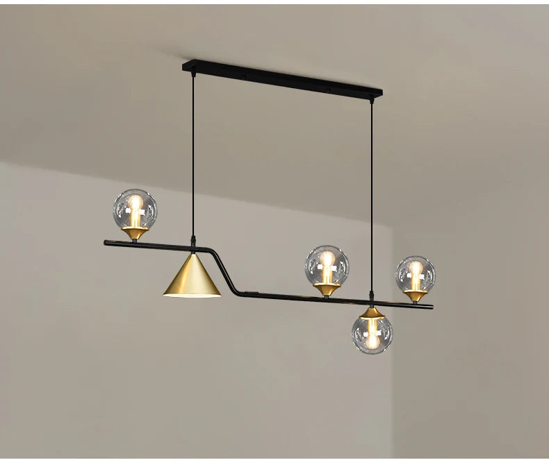 Pendant Light - Nordic Black LED Chandelier E14 Glass Ball SW-36210374 - SWEET-LIGHTS