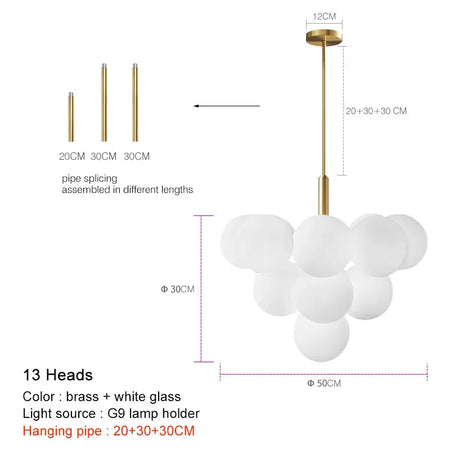 Pendant Light - Nordic Minimalist Glass Ball LED Chandelier for Home Decor SW-36210457 - SWEET-LIGHTS