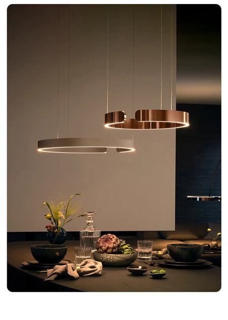 Pendant Light - Nordic Ring Led Pendant Lamps Dimmable Black Gold Home Decor Fixture SW-36210345 - SWEET-LIGHTS