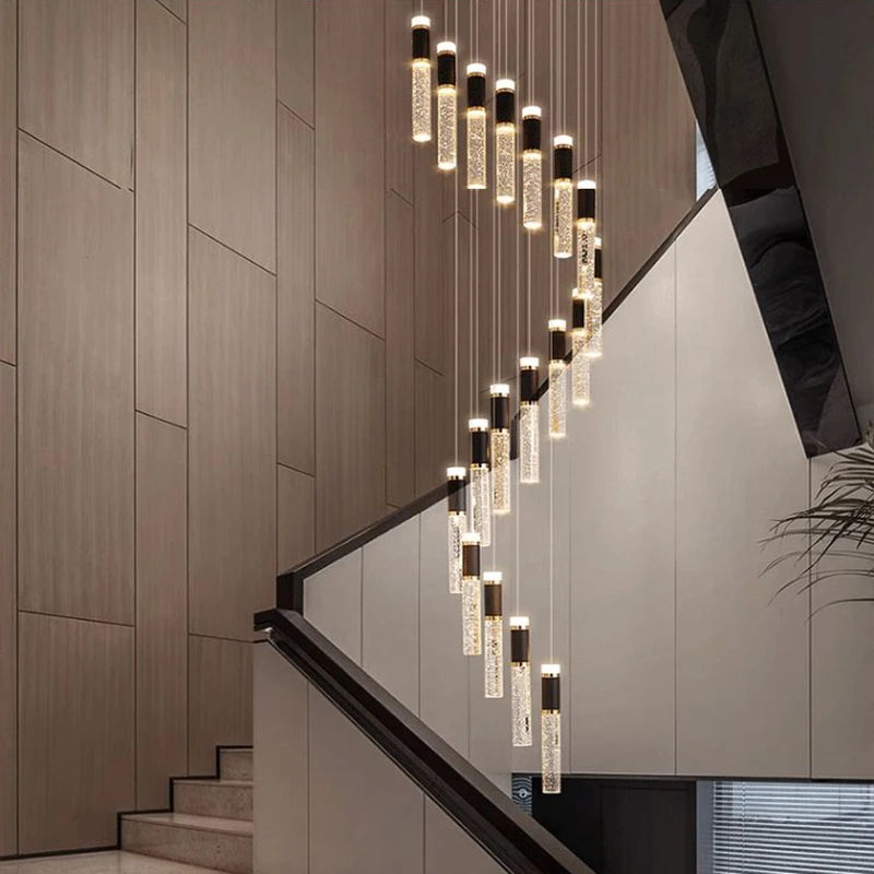 Pendant Light - Modern Crystal Stair Chandelier LED Indoor Lighting SW-36210457 - SWEET-LIGHTS