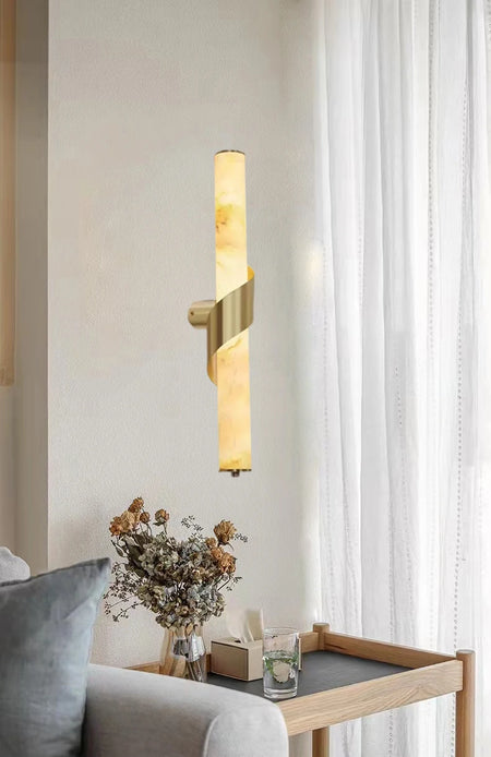 Wall Light - Art Deco Natural Marble Dimmable Copper LED Sconce SW-36210789 - SWEET-LIGHTS