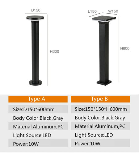 Outdoor Light - LED Outdoor Garden Lamp IP65 Waterproof Aluminum Bollard SW-36210678 - SWEET-LIGHTS