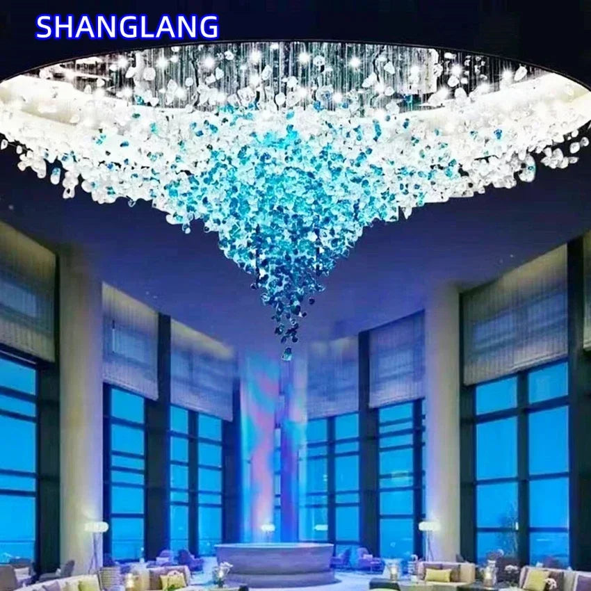 Chandelier - Large Luxury Cristal Lighting Fixtures Modern Stone Crystal LED Chandelier For Living Room Indoor Decor SW-36210347 - SWEET-LIGHTS