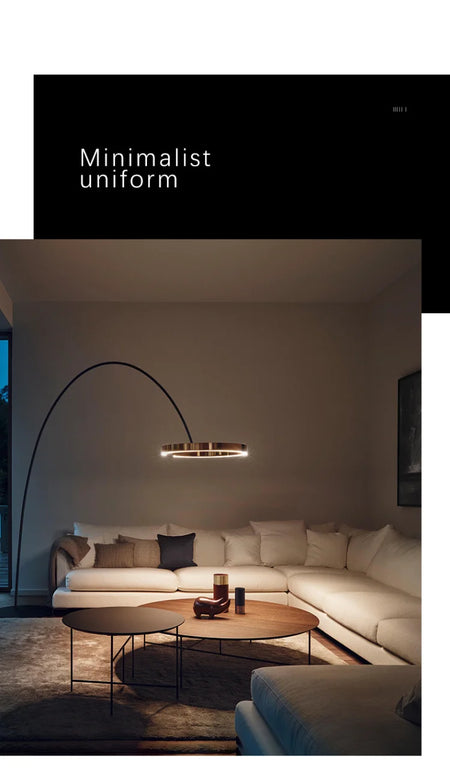 Floor Lamp - Italian Arc Gold Black LED Fishing Ring Light SW-36210829 - SWEET-LIGHTS