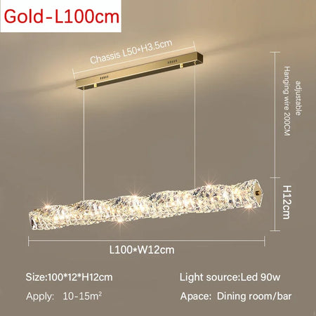Pendant Light - Modern Strip Led Ceiling Chandelier Luxury Crystal Design Art Lamp SW-36214567 - SWEET-LIGHTS