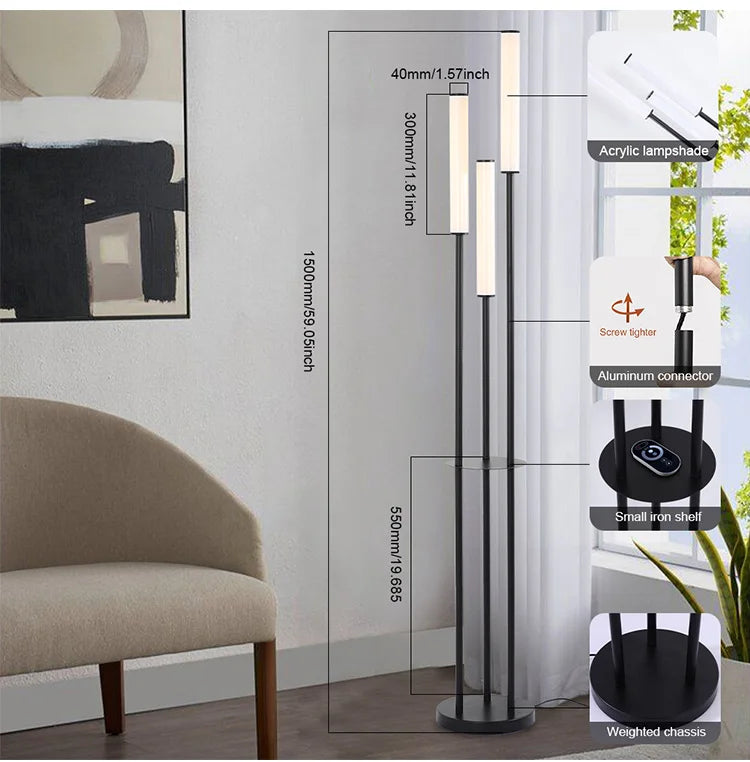 Floor Lamp - Modern LED Shelf Storage Lighting Dimmable with Remote Control SW-36210457 - SWEET-LIGHTS