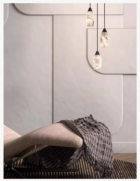 Pendant Light - Natural Marble Alabaster Copper Chandelier SW-36210349 - SWEET-LIGHTS