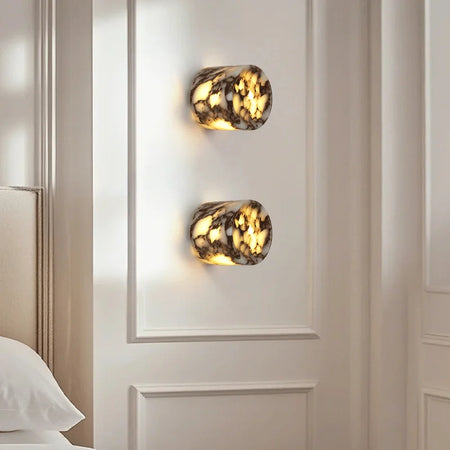 Wall Light - Cylindrical Marble Natural Stone Wall Lamp LED Sconce SW-36210456 - SWEET-LIGHTS