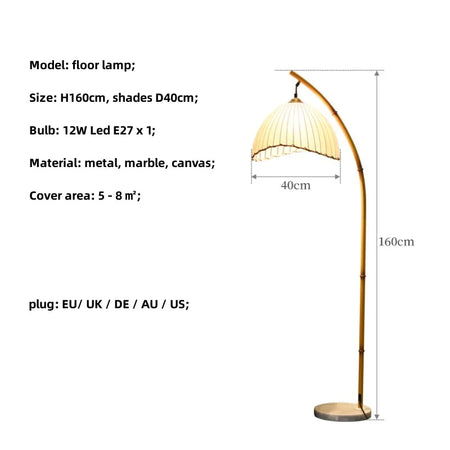 Floor Lamp - Foyer Wabi Sabi Canvas Shades LED Metal Light SW-36211023 - SWEET-LIGHTS