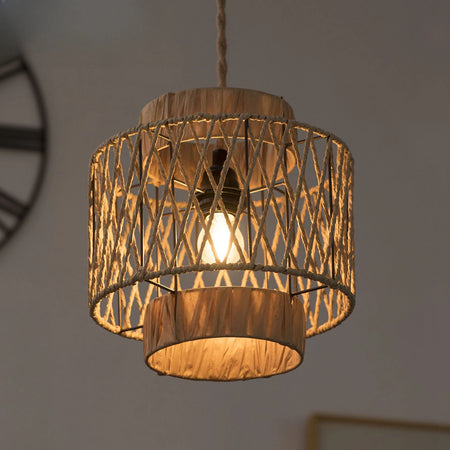 Lampshade - Retro Pendant Lamp Hand Woven Paper Rope SW-36210467 - SWEET-LIGHTS