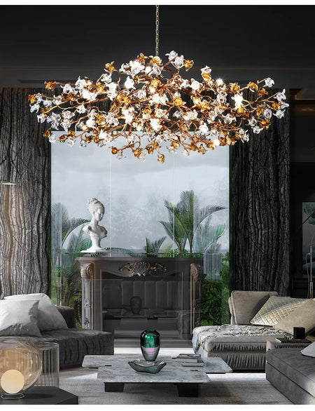 Chandelier - Style Vintage Copper Flower LED Light SW-36210458 - SWEET-LIGHTS
