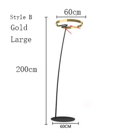 Floor Lamp - Italian Arc Gold Black LED Fishing Ring Light SW-36210829 - SWEET-LIGHTS