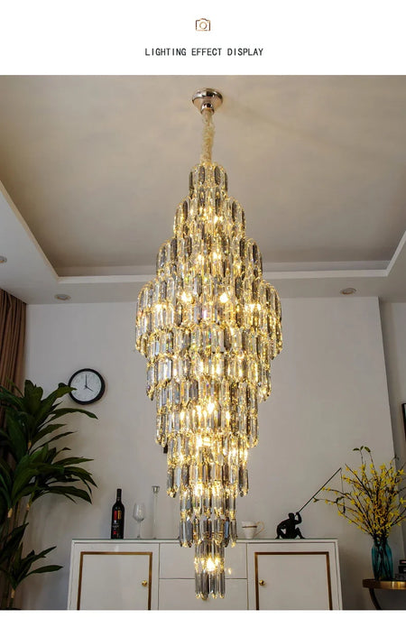 Chandelier - Duplex Building Villa Living Room Crystal Lamp SW-36210457 - SWEET-LIGHTS