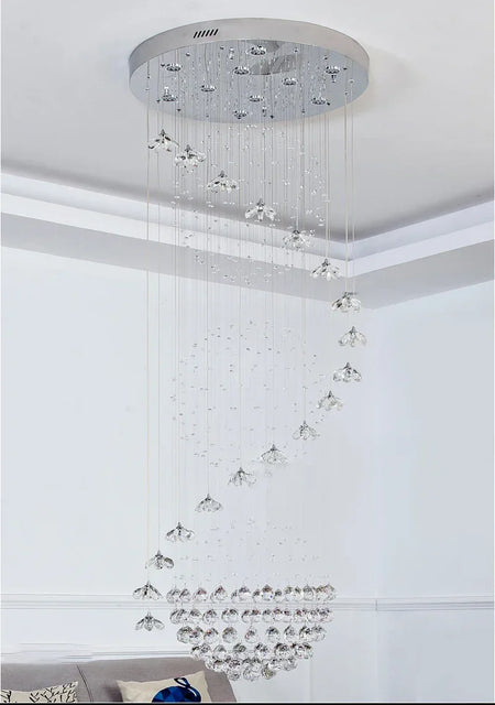 Chandelier - Modern Long Staircase Crystal Pendant Light SW-36210123 - SWEET-LIGHTS