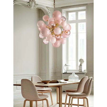 Chandelier - Art Deco Pink Bubbles Glass Pendant Light SW-36210976 - SWEET-LIGHTS