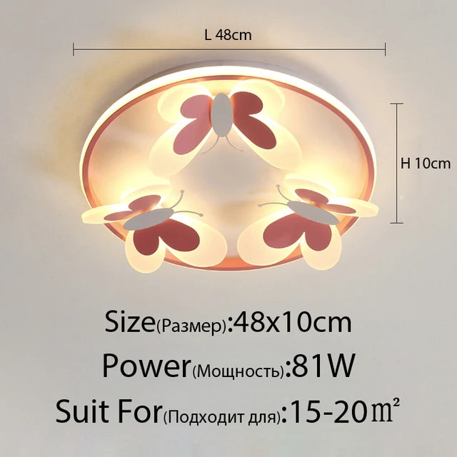 Children Lighting - Kids Ceiling Lamp Butterfly Pink Light SW-36210345 - SWEET-LIGHTS
