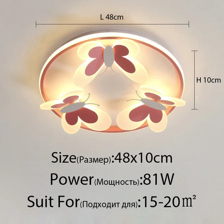 Children Lighting - Kids Ceiling Lamp Butterfly Pink Light SW-36210345 - SWEET-LIGHTS