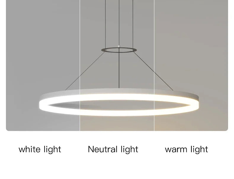 Pendant Light - Modern Minimalist Led Pendant Lamp For Living Room Bedroom Dining Kitchen Black Ring Chandelier SW-36210347 - SWEET-LIGHTS
