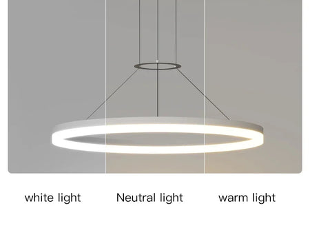 Pendant Light - Modern Minimalist Led Pendant Lamp For Living Room Bedroom Dining Kitchen Black Ring Chandelier SW-36210347 - SWEET-LIGHTS