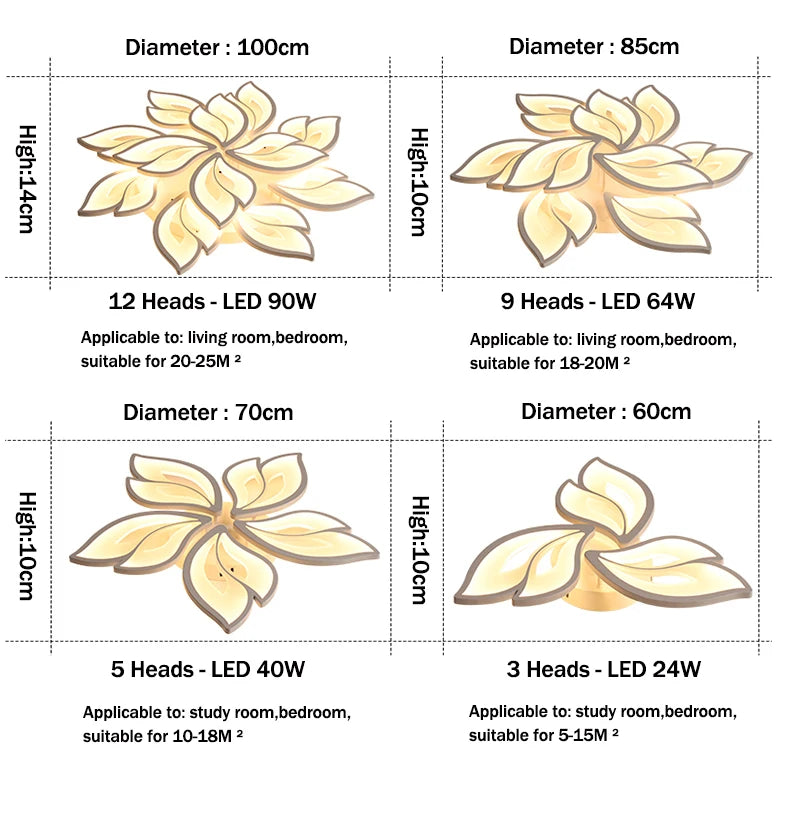 Ceiling Light - Modern LED Ceiling Chandeliers Light for Living Dining Room Bedroom Ceiling Lamps With Remote Control Dimmable Lights Fixtures SW-36210347 - SWEET-LIGHTS