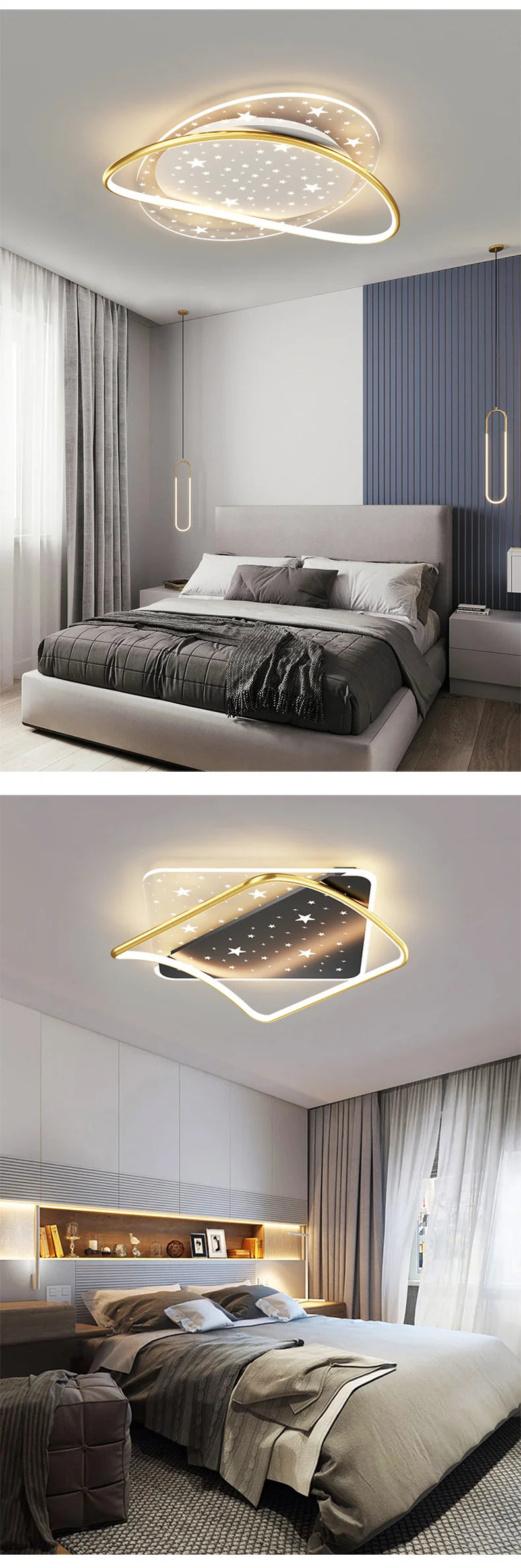 Ceiling Light - New Modern LED Black/Gold with Remote Control SW-36210678 - SWEET-LIGHTS