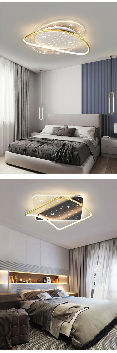 Ceiling Light - New Modern LED Black/Gold with Remote Control SW-36210678 - SWEET-LIGHTS