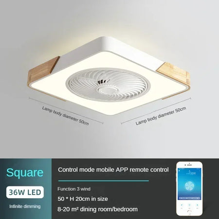 Fans - Modern Low Profile Wood Ceiling Fan Light with Remote Control SW-36210789 - SWEET-LIGHTS