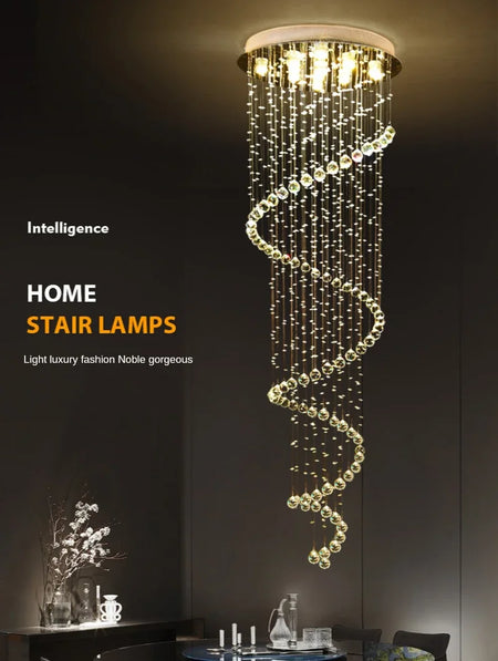 Chandelier - New Modern LED K9 Crystal Double Staircase Lamp SW-36210347 - SWEET-LIGHTS