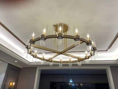 Pendant Light - Retro American Chrome Black Gold LED Chandelier Lighting Fixtures For Foyer SW-36210458 - SWEET-LIGHTS
