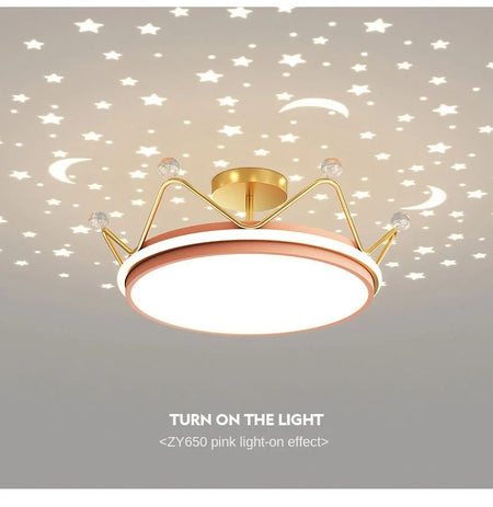 Children Lighting - Crown LED Dimmable Ceiling Chandelier Star And Moon Lamp Pendant Kids Room Decor SW-36210347 - SWEET-LIGHTS