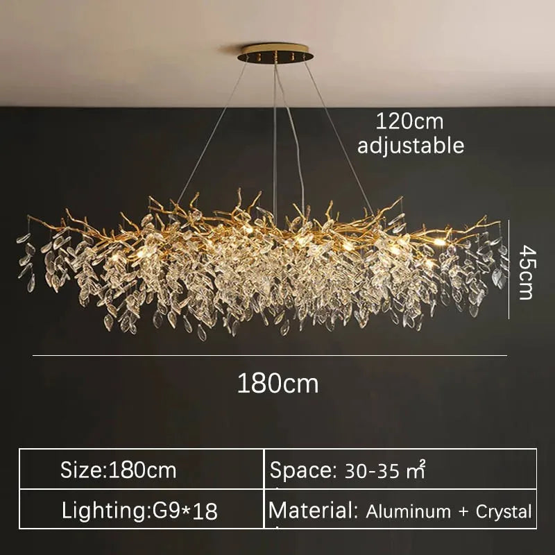 Chandelier - Luxury Gold Crystal LED Pendant Lamp Indoor Villa Lighting SW-36210457 - SWEET-LIGHTS