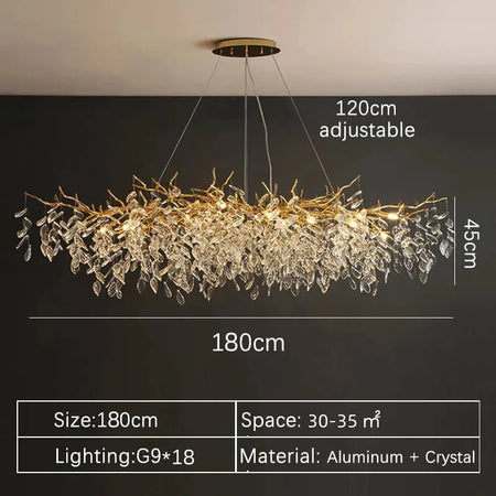 Chandelier - Luxury Gold Crystal LED Pendant Lamp Indoor Villa Lighting SW-36210457 - SWEET-LIGHTS
