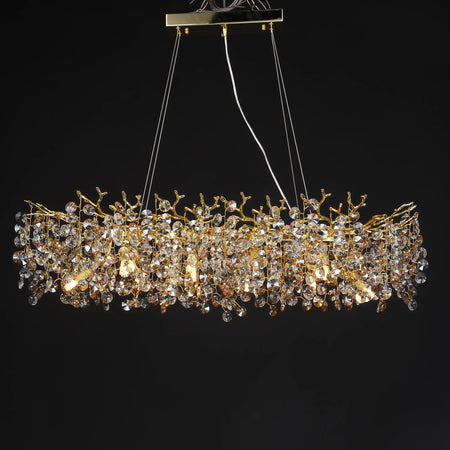 Chandelier - Luxury Gold Crystal Pendant Light for Dining Room SW-36210347 - SWEET-LIGHTS
