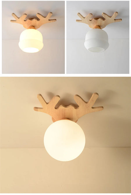 Ceiling Light - Modern Glass Lamp with Wooden Frame for Living Room Dining Kitchen SW-36210457 - SWEET-LIGHTS