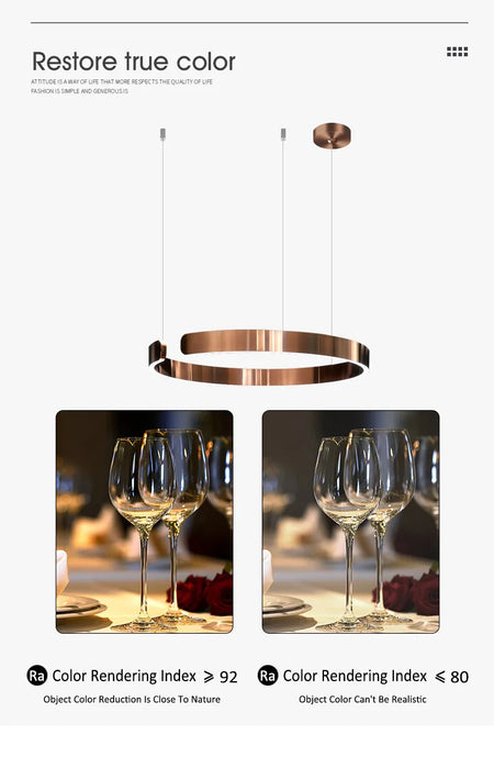 Pendant Light - Nordic Ring Led Pendant Lamps Dimmable Black Gold Home Decor Fixture SW-36210345 - SWEET-LIGHTS