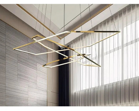 Pendant Light - Modern Luxury Gold Hexagon LED Chandelier SW-36210578 - SWEET-LIGHTS