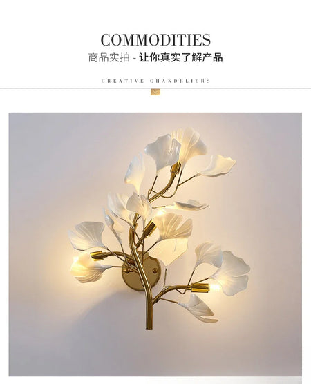 Wall Light - Creative Foyer Nordic Bedroom Ginkgo Leaf Lamp SW-36210234 - SWEET-LIGHTS