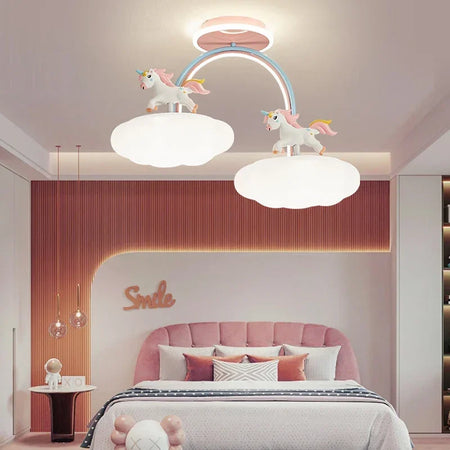 Children Lighting - Nordic Child Unicorn Ceiling Light Dimmable for Girl Bedroom Nursery Home Decor SW-36210458 - SWEET-LIGHTS