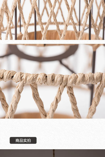Lampshade - Retro Pendant Lamp Hand Woven Paper Rope SW-36210467 - SWEET-LIGHTS