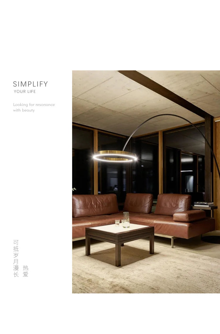 Floor Lamp - Italian Arc Gold Black LED Fishing Ring Light SW-36210829 - SWEET-LIGHTS