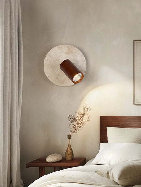 Wall Light - IWHD Modern Nordic LED Walnut Yellow Travertine Lamp SW-36210357 - SWEET-LIGHTS