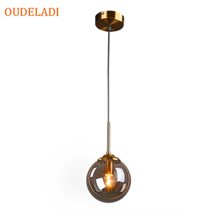 Pendant Light - Nordic Metal Ring Glass Ball Hanging Lamp SW-36210345 - SWEET-LIGHTS