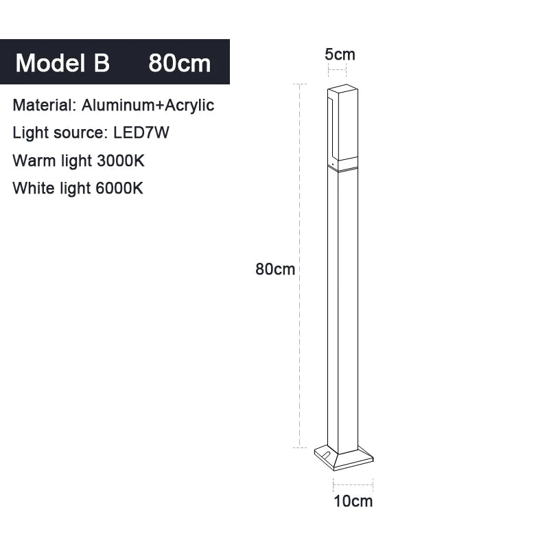 Outdoor Light - Waterproof IP65 LED Lawn Light 30-100CM SW-36210457 - SWEET-LIGHTS