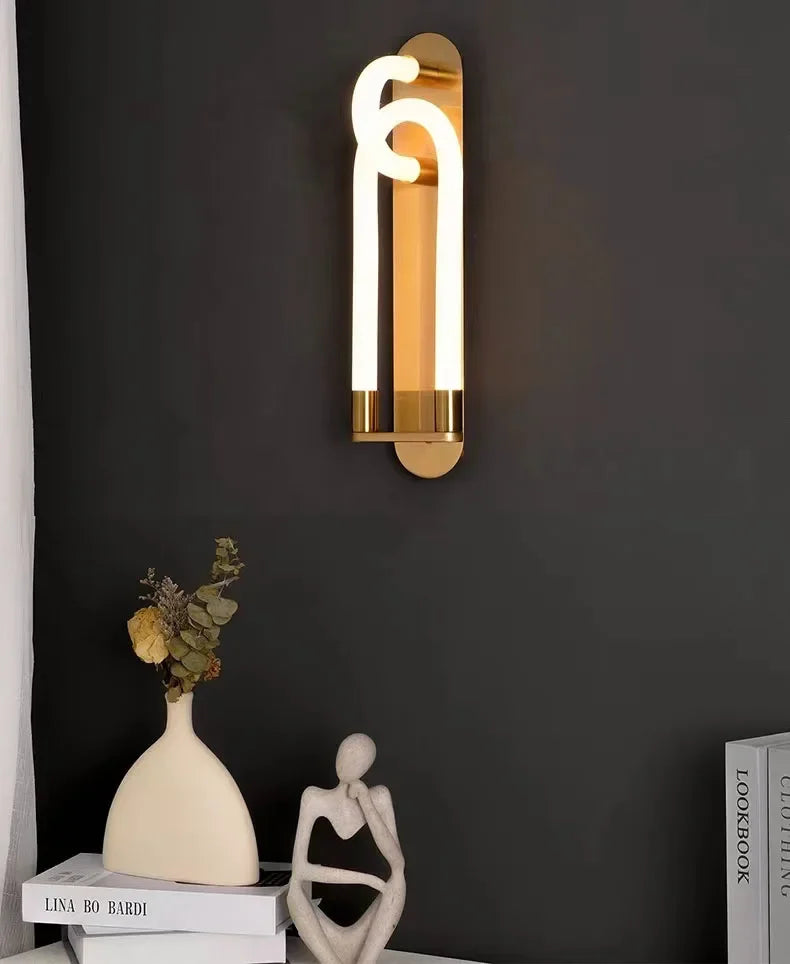 Wall Light - Nordic Art Design LED Wall Lights Gold Black Metal White Acrylic Tube Home Deco Wall Decor SW-36210478 - SWEET-LIGHTS