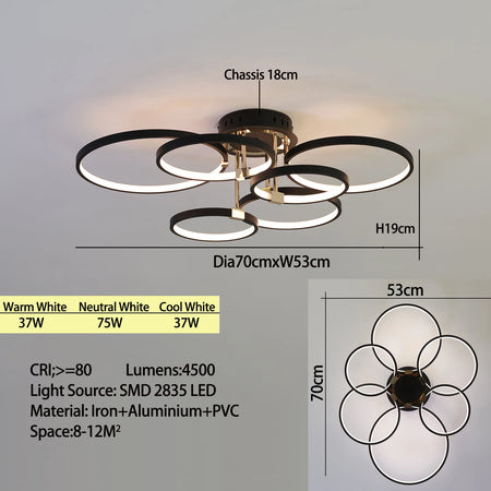 Ceiling Light - Modern Dimmable LED Chandelier with Remote SW-36210789 - SWEET-LIGHTS