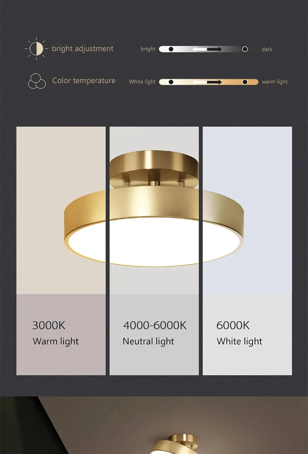 Ceiling Light - Modern LED Copper Decor Fixture for Home SW-36210579 - SWEET-LIGHTS
