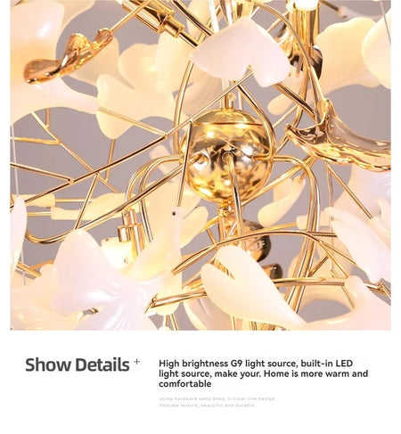 Chandelier - NEW Luxury Staircase Ginkgo Leaf Pendant Lighting SW-36210347 - SWEET-LIGHTS